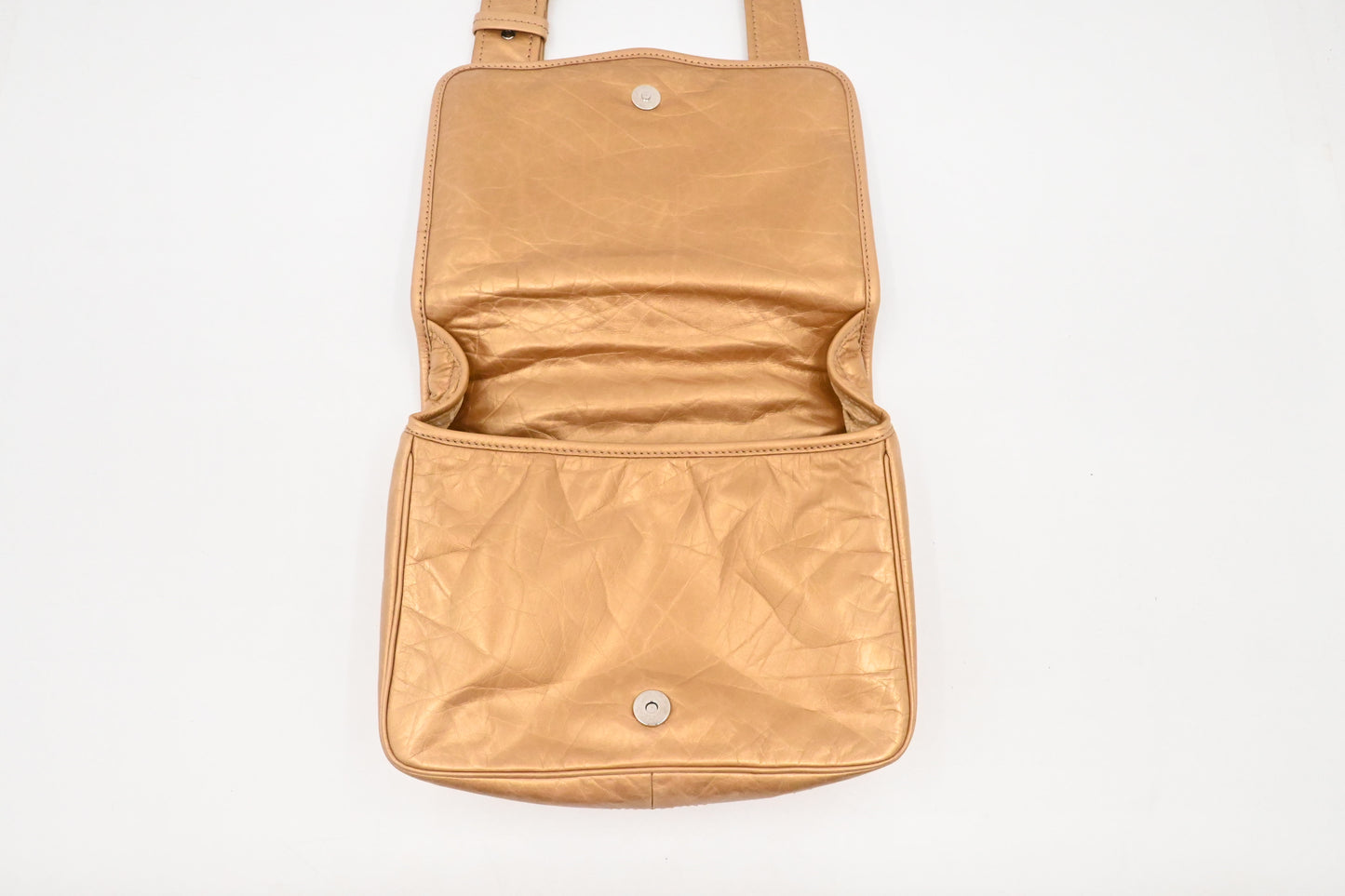 Chanel Small Messenger Bag in Ageda Matte Gold Leather