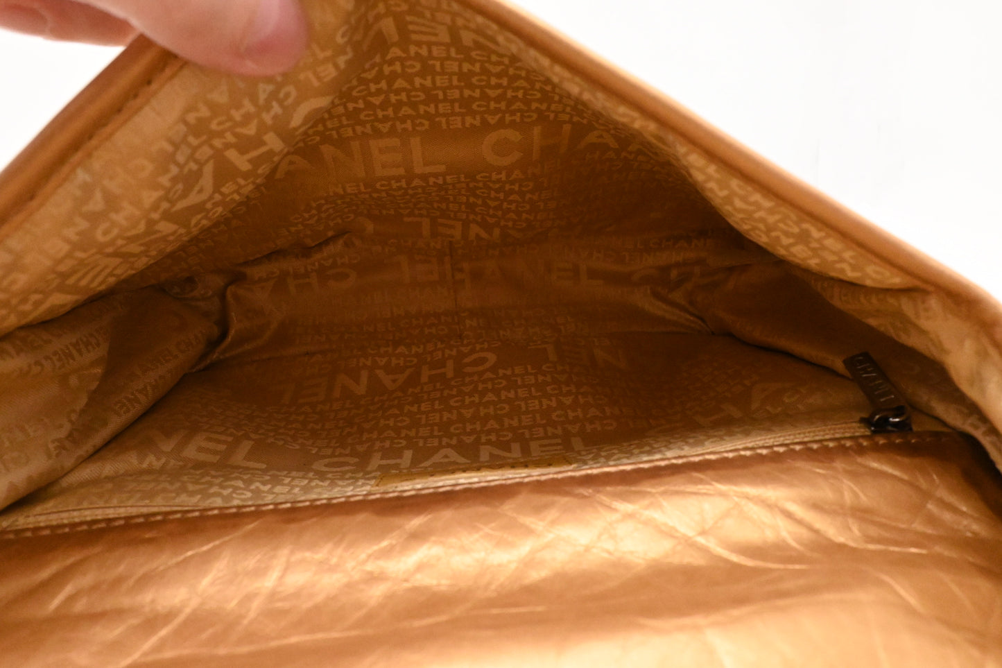 Chanel Small Messenger Bag in Ageda Matte Gold Leather