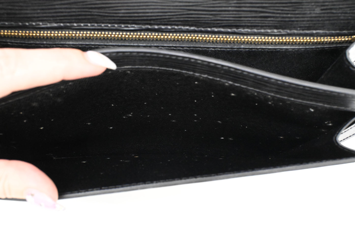 Louis Vuitton Sellier Dragonne in Black Epi Leather