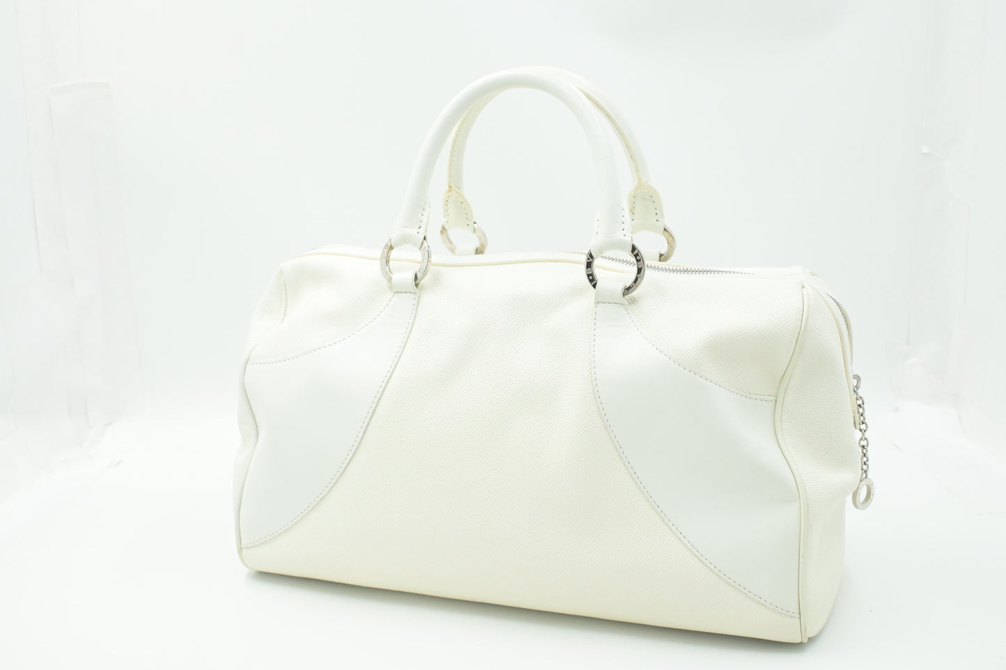 Bvlgari Boston Bag in White Leather