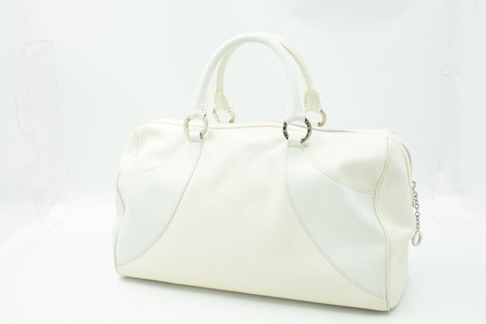 Bvlgari Boston Bag in White Leather