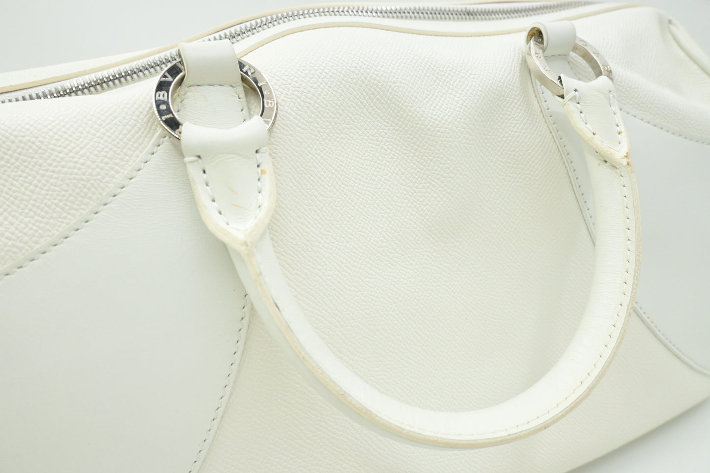 Bvlgari Boston Bag in White Leather
