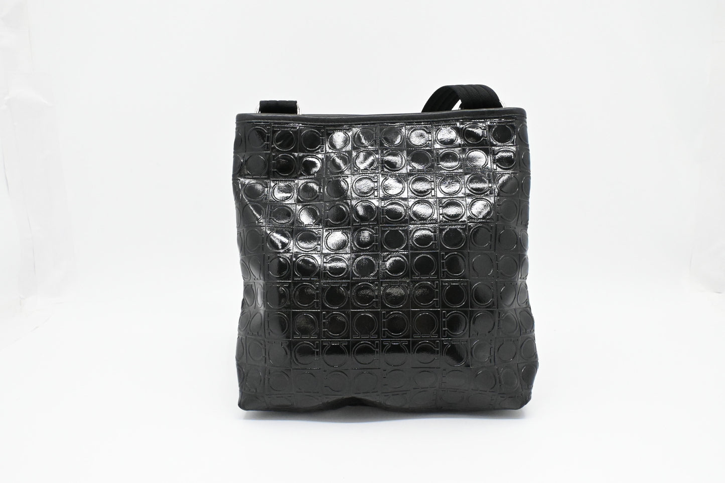 Ferragamo Crossbody in Black Patent Leather