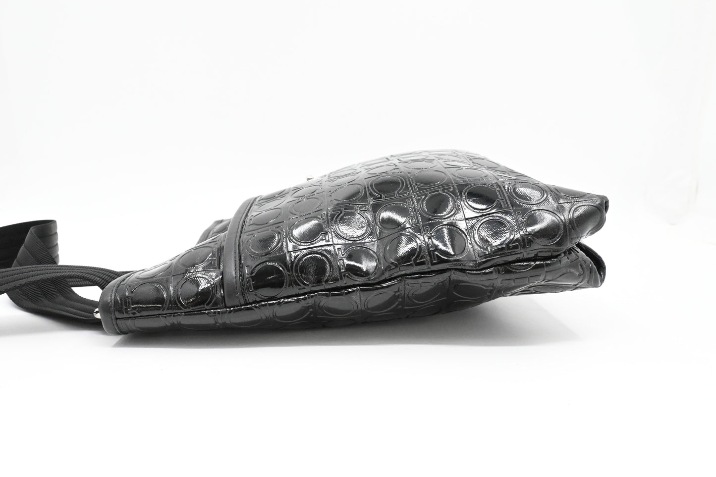 Ferragamo Crossbody in Black Patent Leather