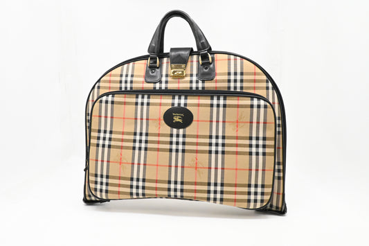 Burberry Garment Bag in Checked Canvas