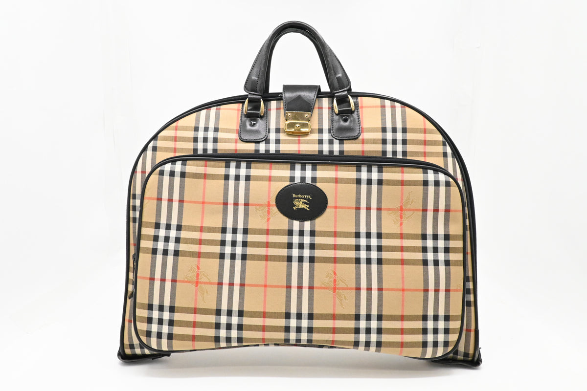 Burberry Garment Bag in Checked Canvas