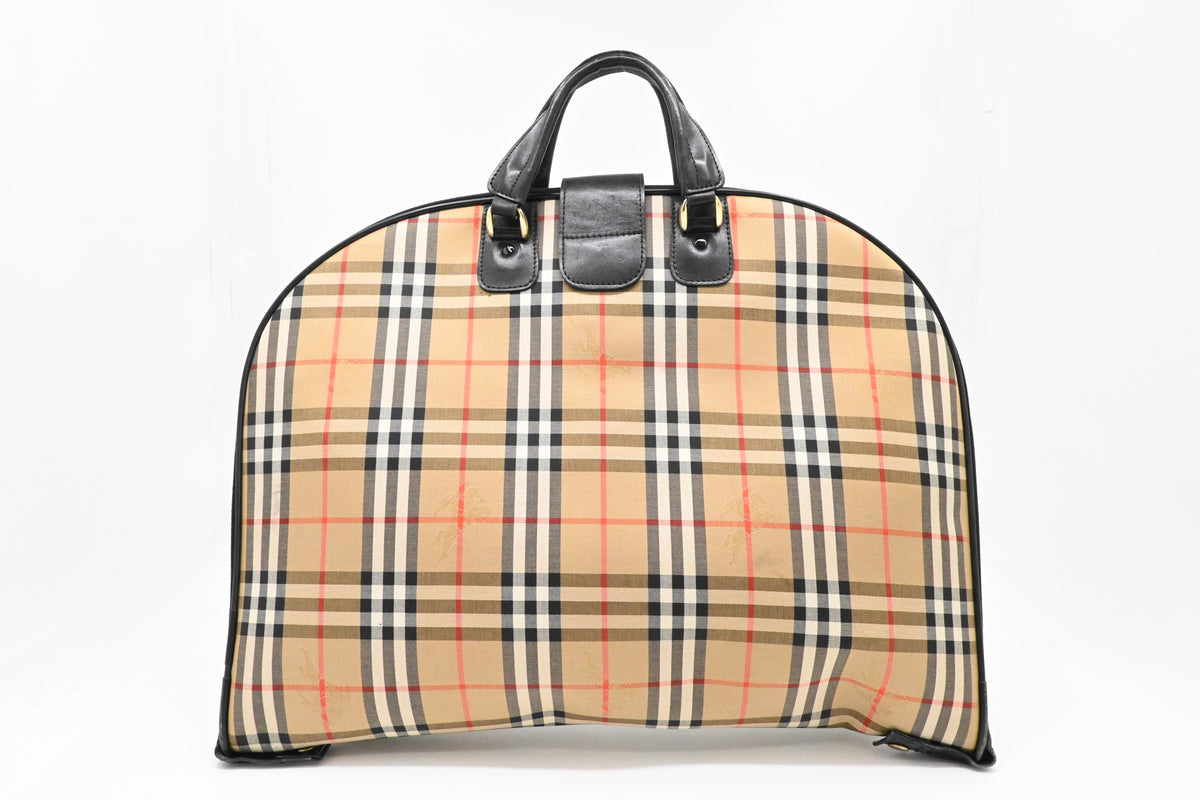 Burberry Garment Bag in Checked Canvas