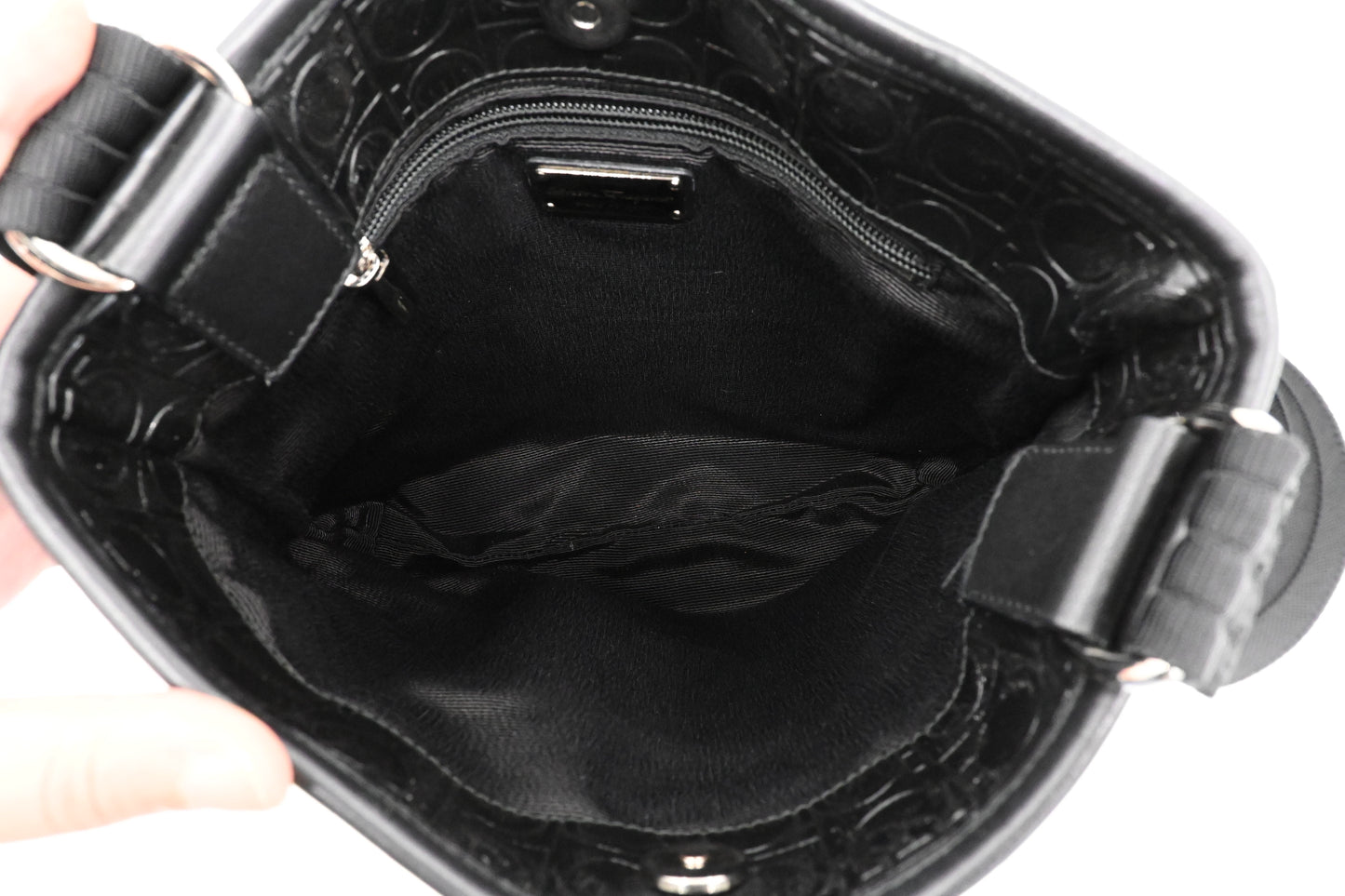 Ferragamo Crossbody in Black Patent Leather