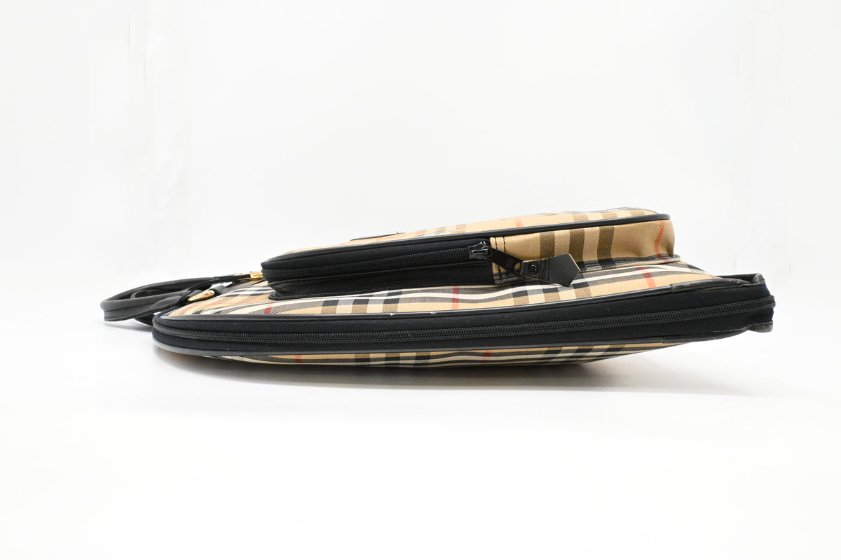 Burberry Garment Bag in Checked Canvas