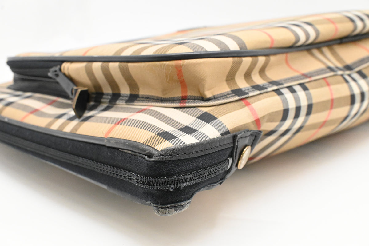 Burberry Garment Bag in Checked Canvas