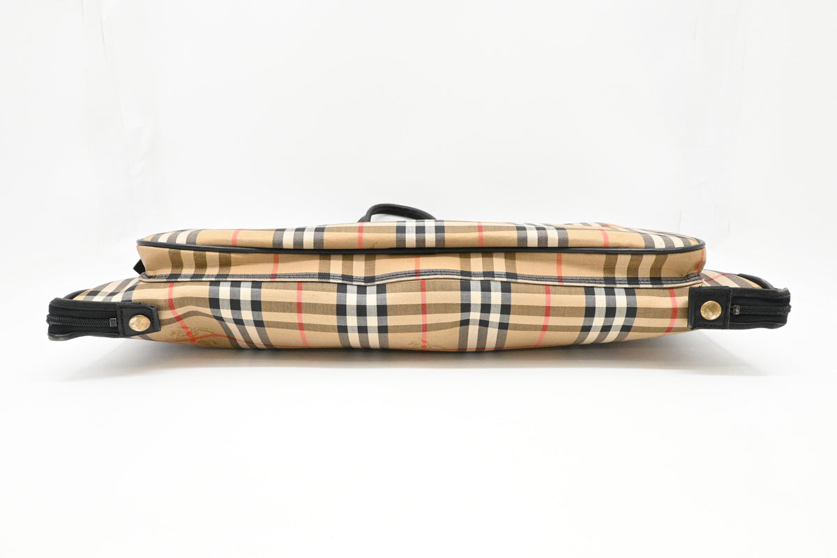 Burberry Garment Bag in Checked Canvas