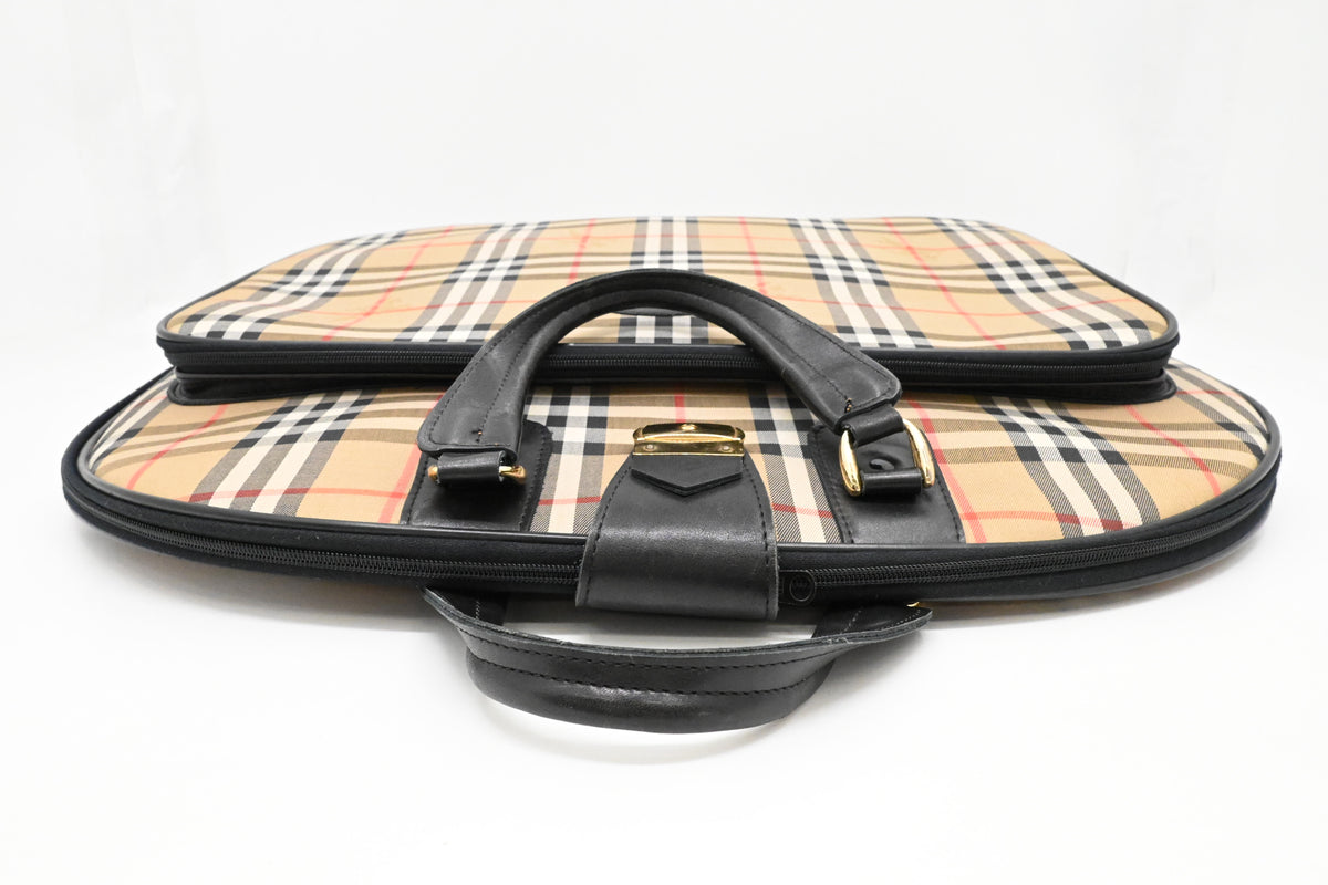 Burberry Garment Bag in Checked Canvas