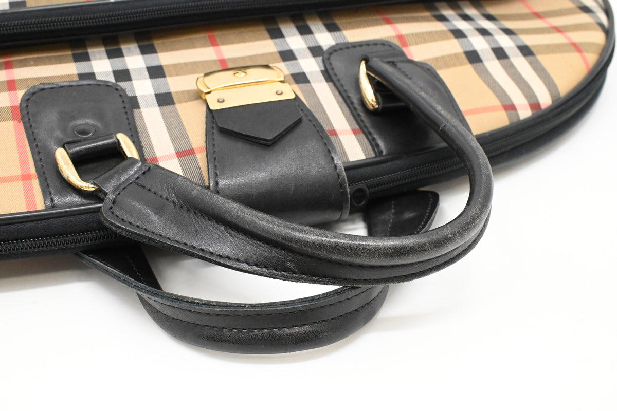 Burberry Garment Bag in Checked Canvas