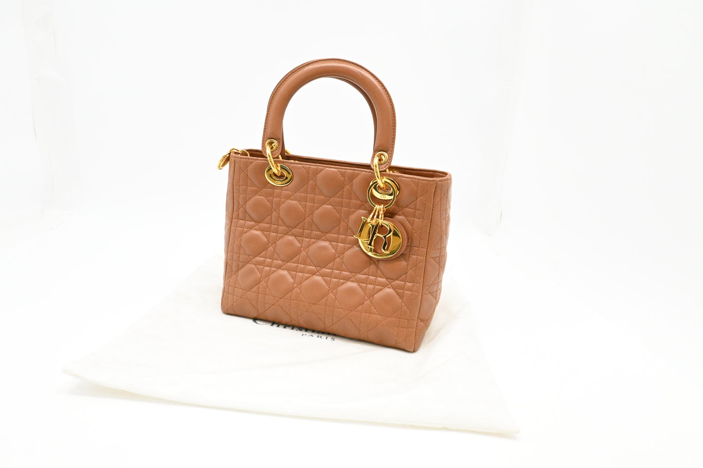 Dior Lady Dior Medium in Brown Cannage Leather