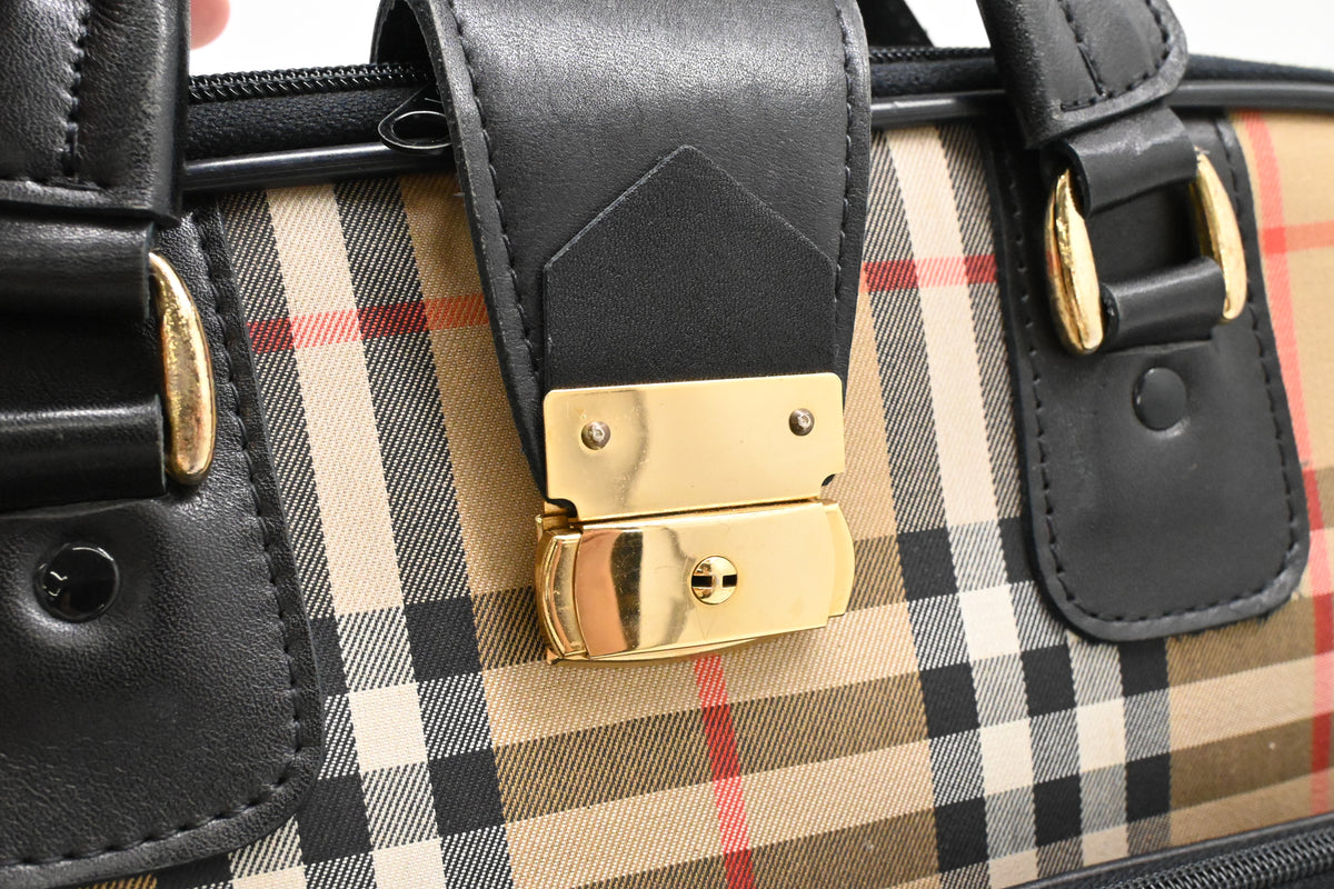 Burberry Garment Bag in Checked Canvas