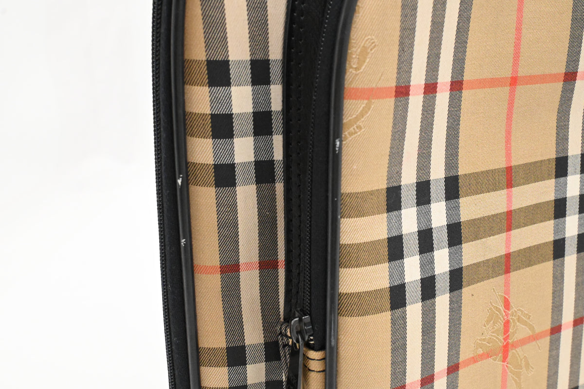 Burberry Garment Bag in Checked Canvas