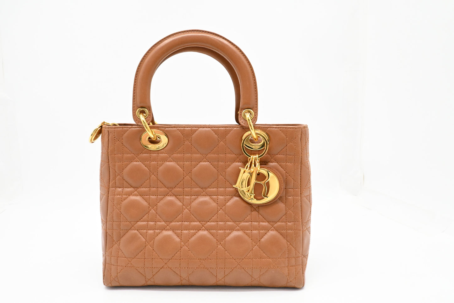 Dior Lady Dior Medium in Brown Cannage Leather