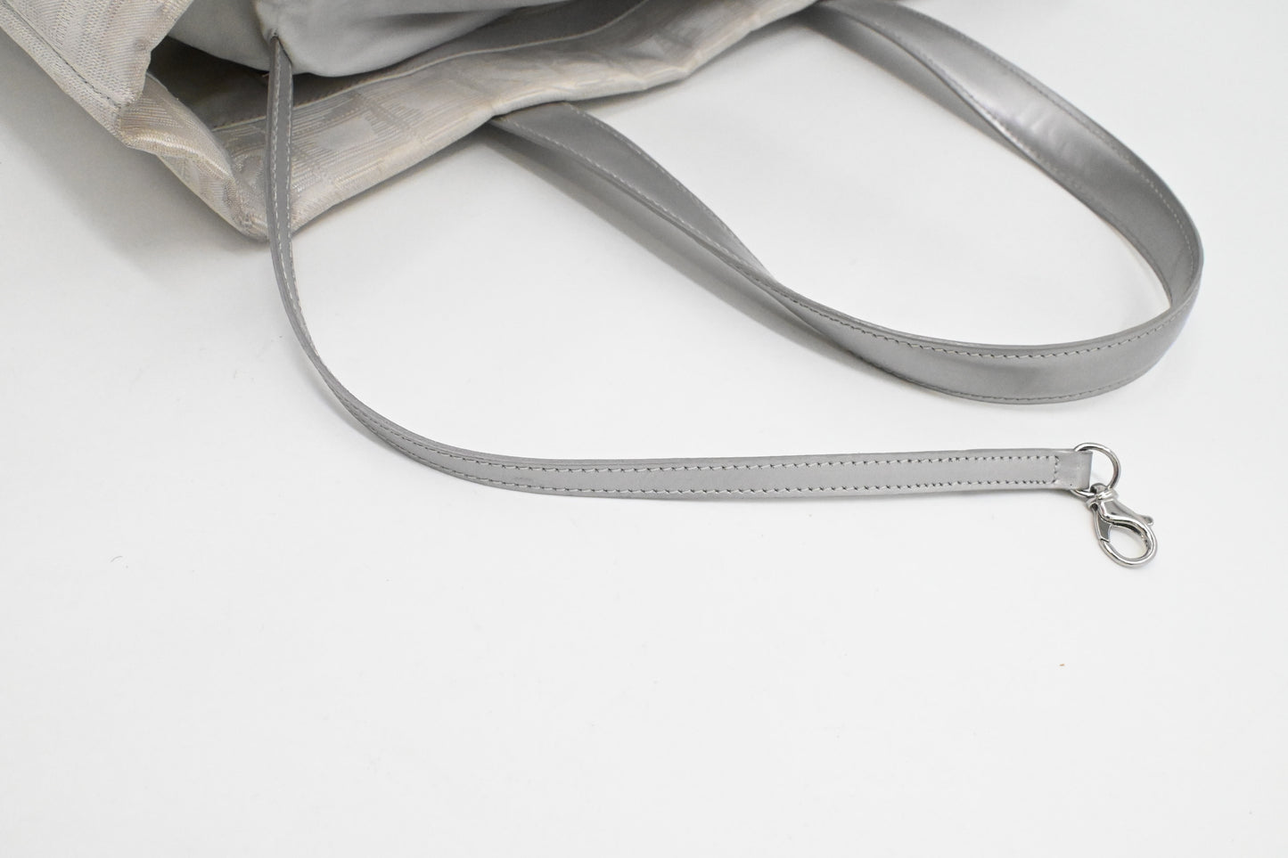 Chanel New Travel Line Shoulder Bag in Light Gray Canvas