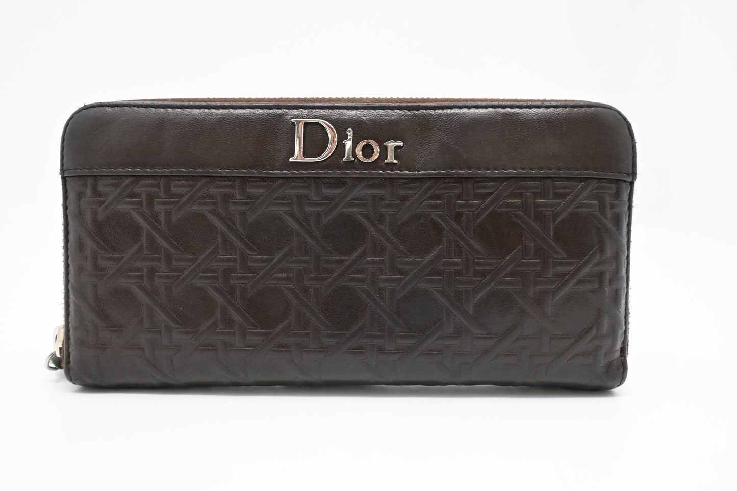 Dior Long Zippy Wallet in Brown Leather