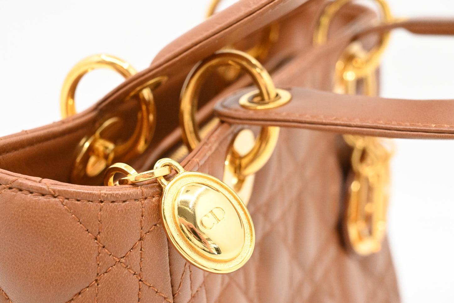 Dior Lady Dior Medium in Brown Cannage Leather