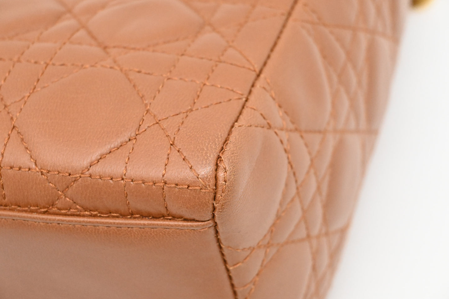 Dior Lady Dior Medium in Brown Cannage Leather