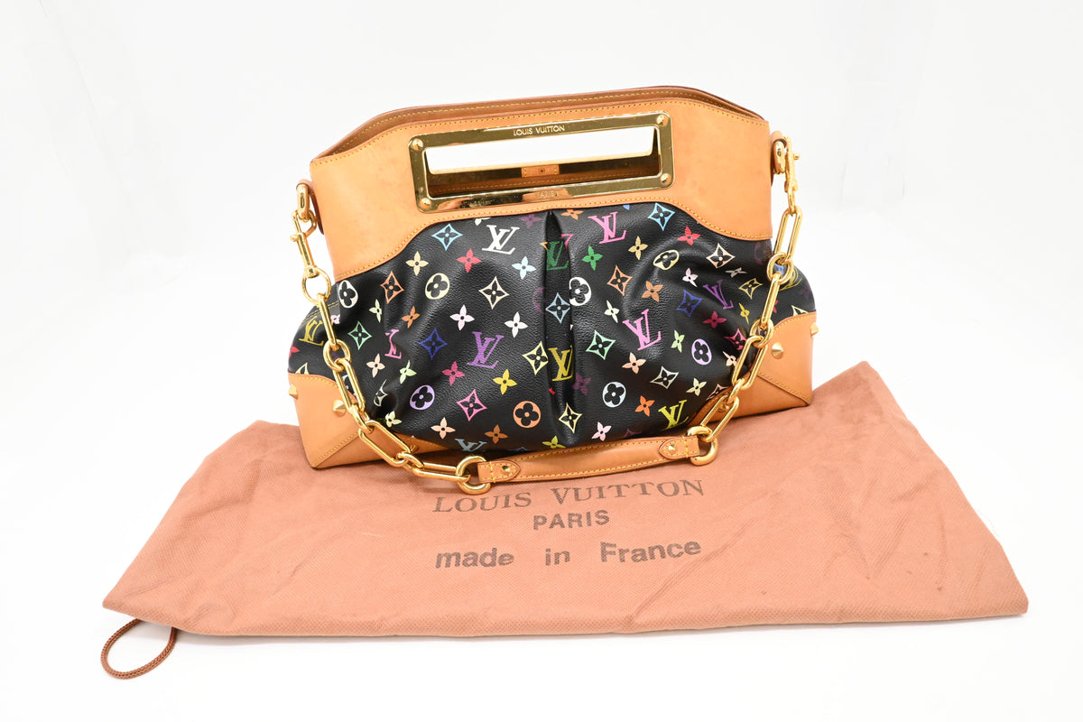 Louis Vuitton Judy MM in Black Multicolor Monogram Canvas