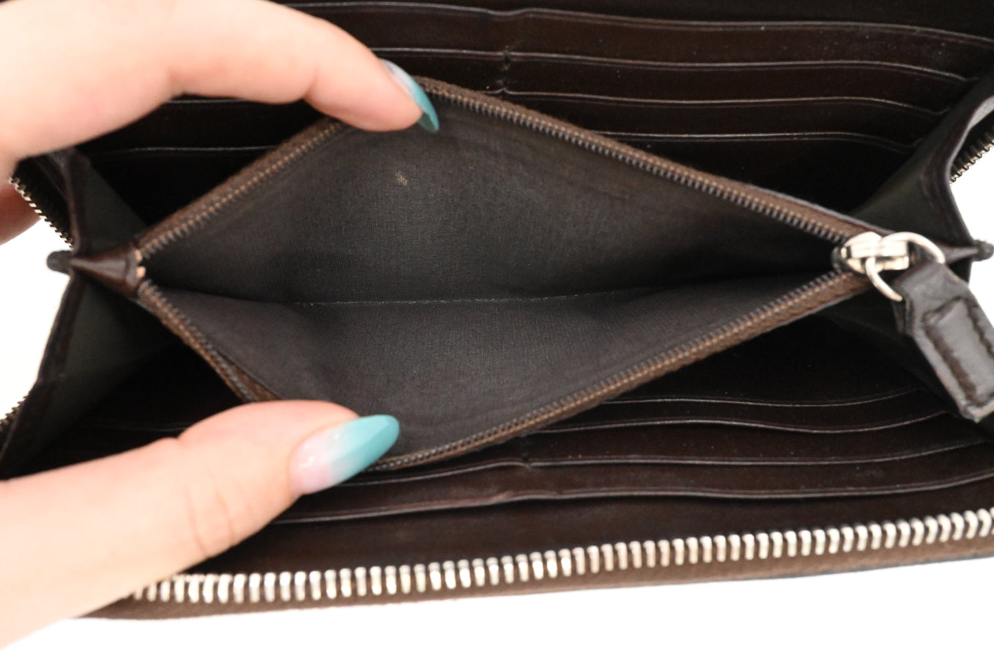 Dior Long Zippy Wallet in Brown Leather