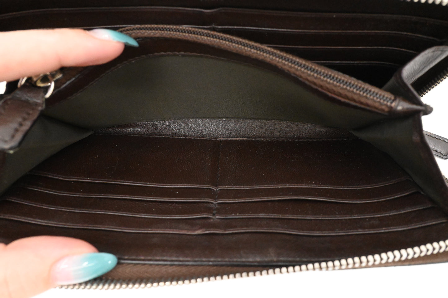 Dior Long Zippy Wallet in Brown Leather