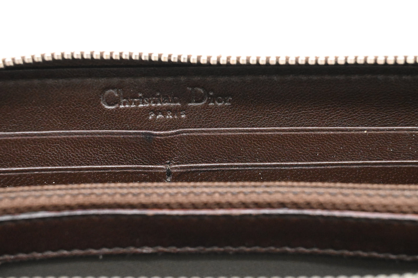 Dior Long Zippy Wallet in Brown Leather