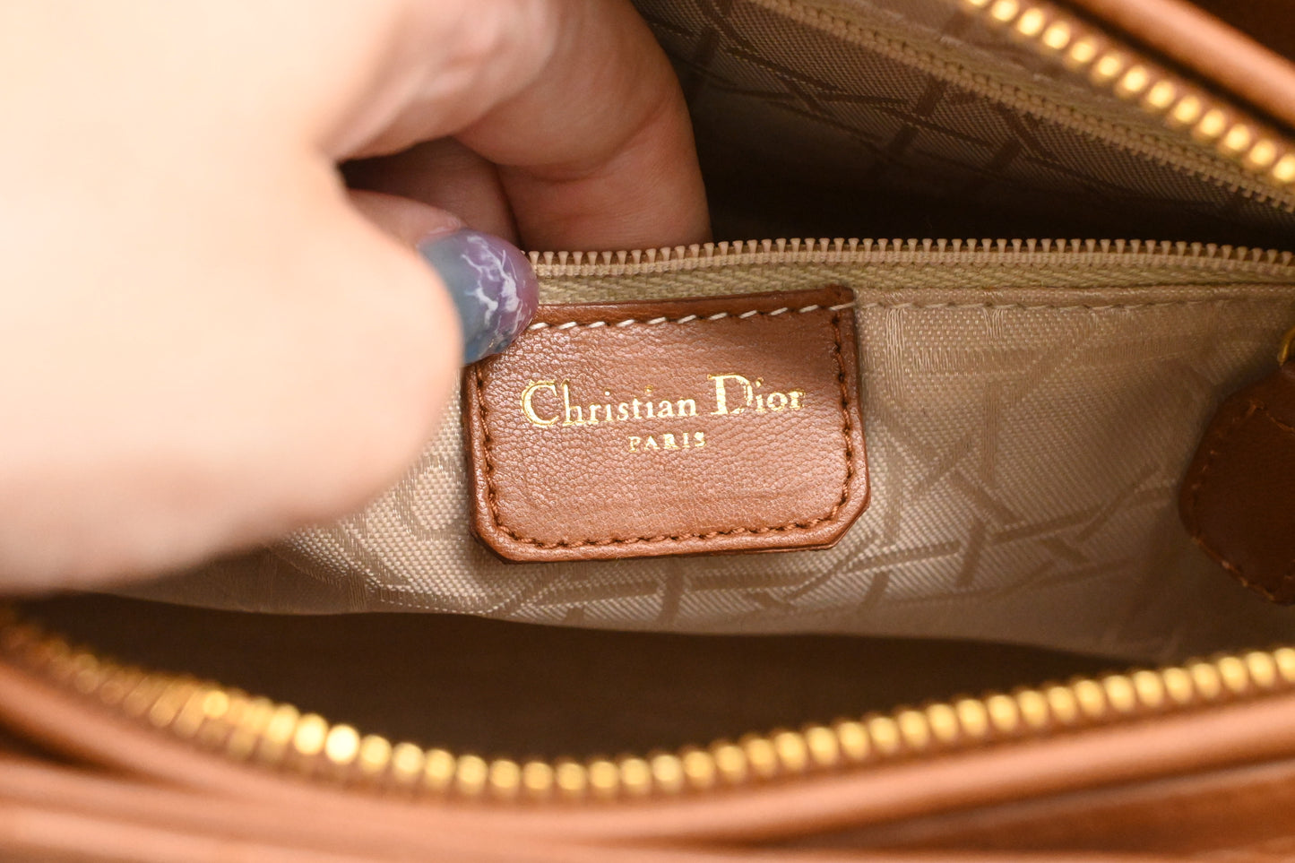 Dior Lady Dior Medium in Brown Cannage Leather