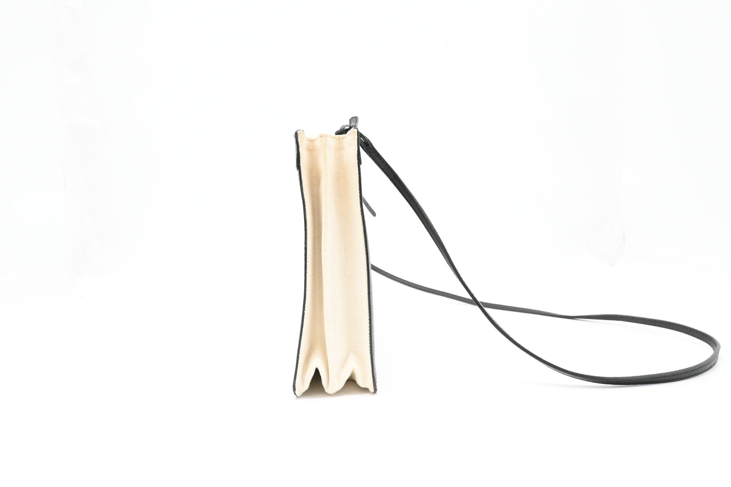 Balenciaga Navy Pochette Crossbody in Off White Canvas