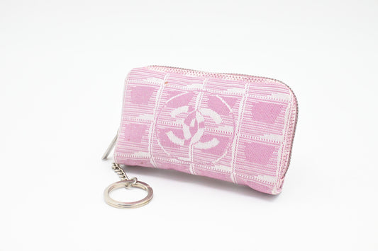 Chanel Coin Case in Pink New Travel LIne Canvas