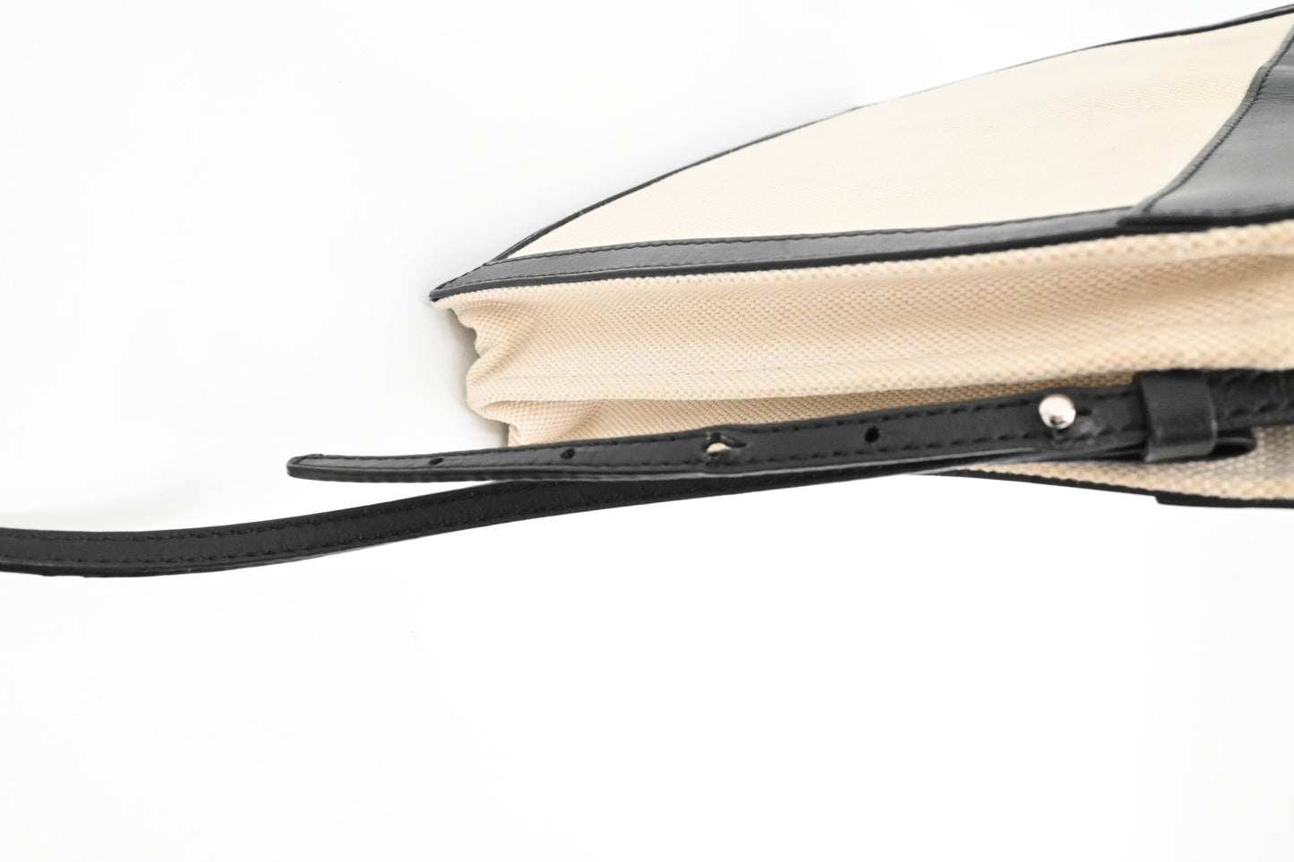 Balenciaga Navy Pochette Crossbody in Off White Canvas