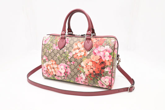 Gucci Boston Bag 35 in Pink Blooms GG Canvas