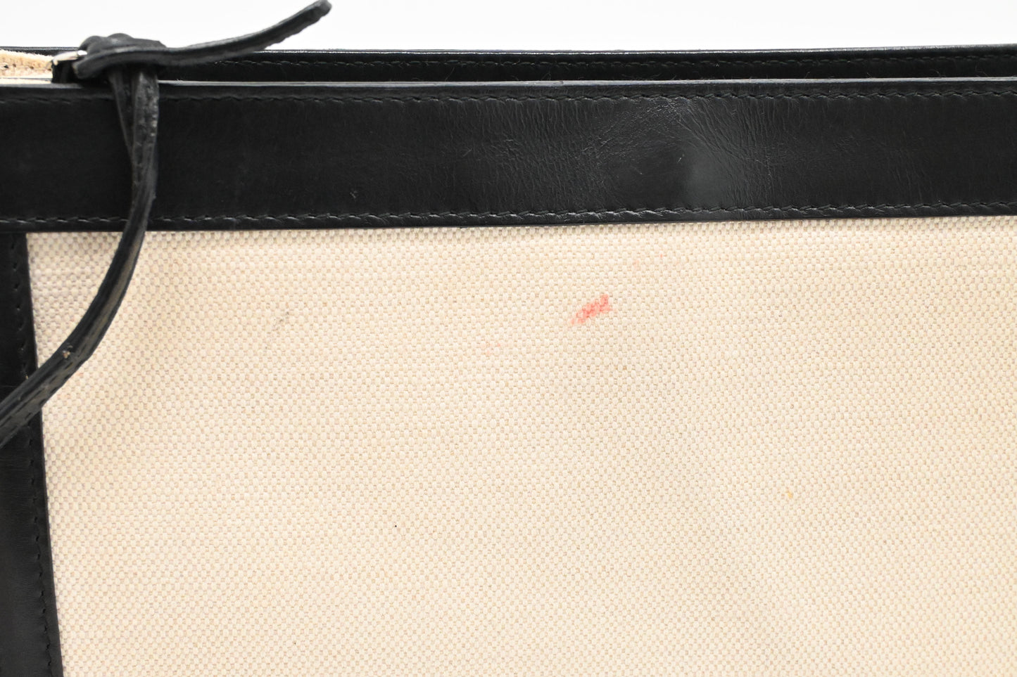 Balenciaga Navy Pochette Crossbody in Off White Canvas