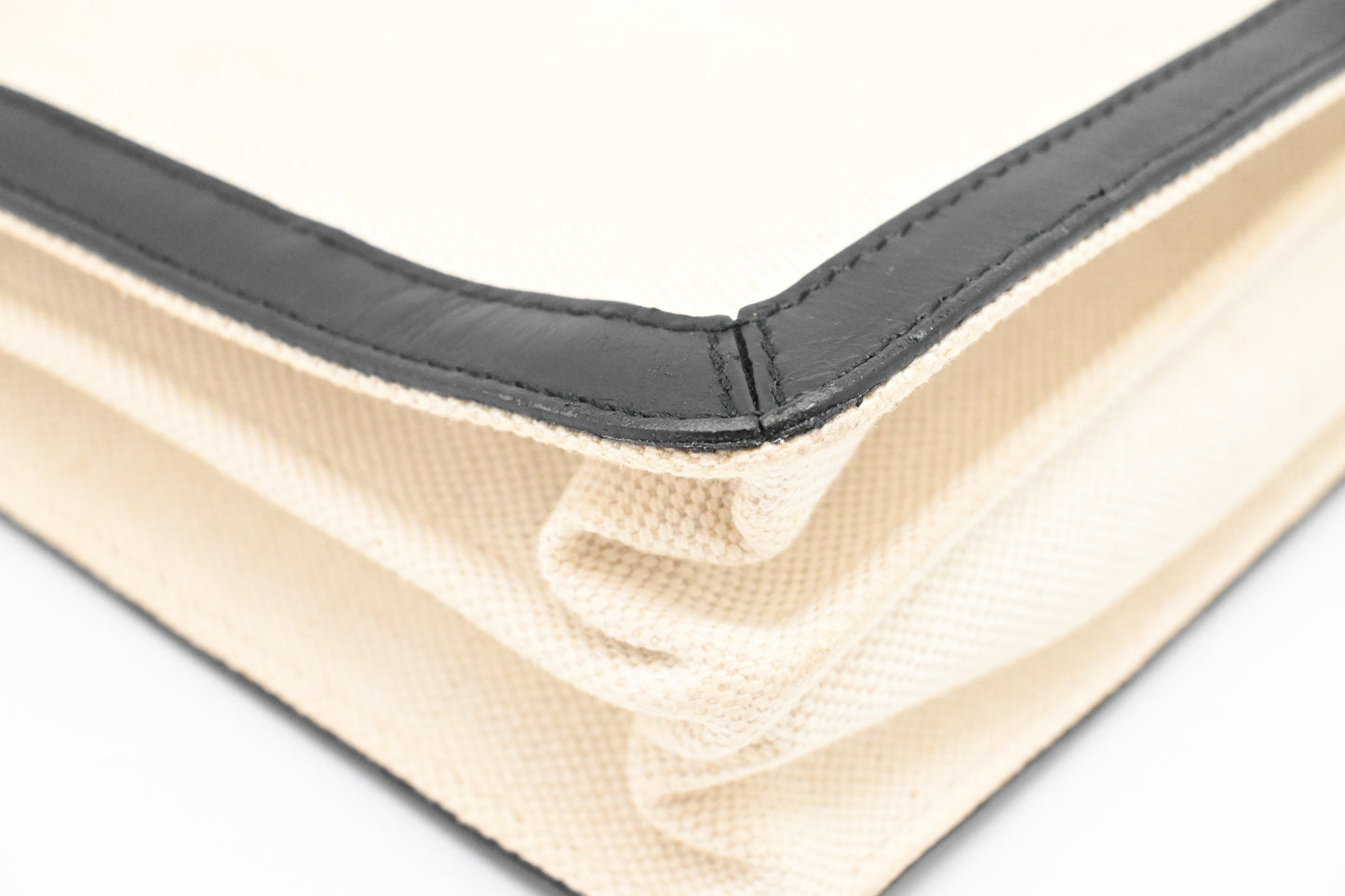 Balenciaga Navy Pochette Crossbody in Off White Canvas