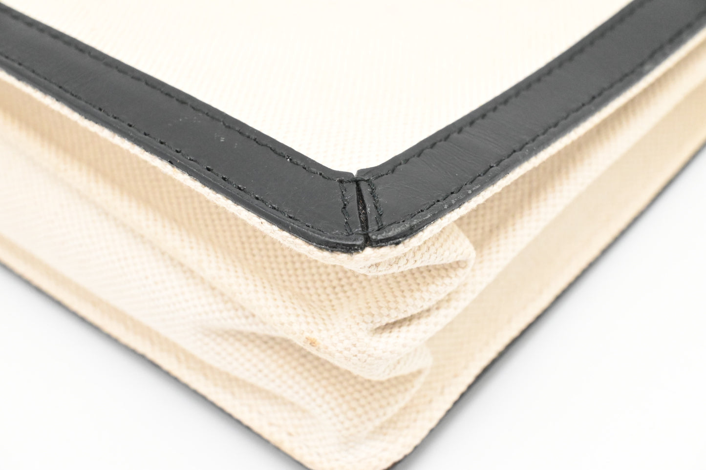 Balenciaga Navy Pochette Crossbody in Off White Canvas