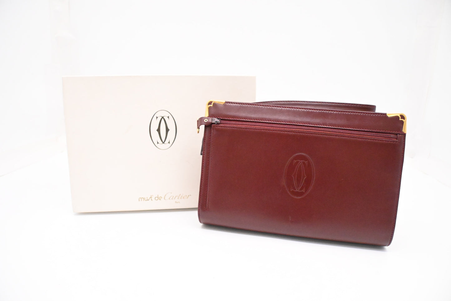 Cartier Wristlet in Burgundy Leather