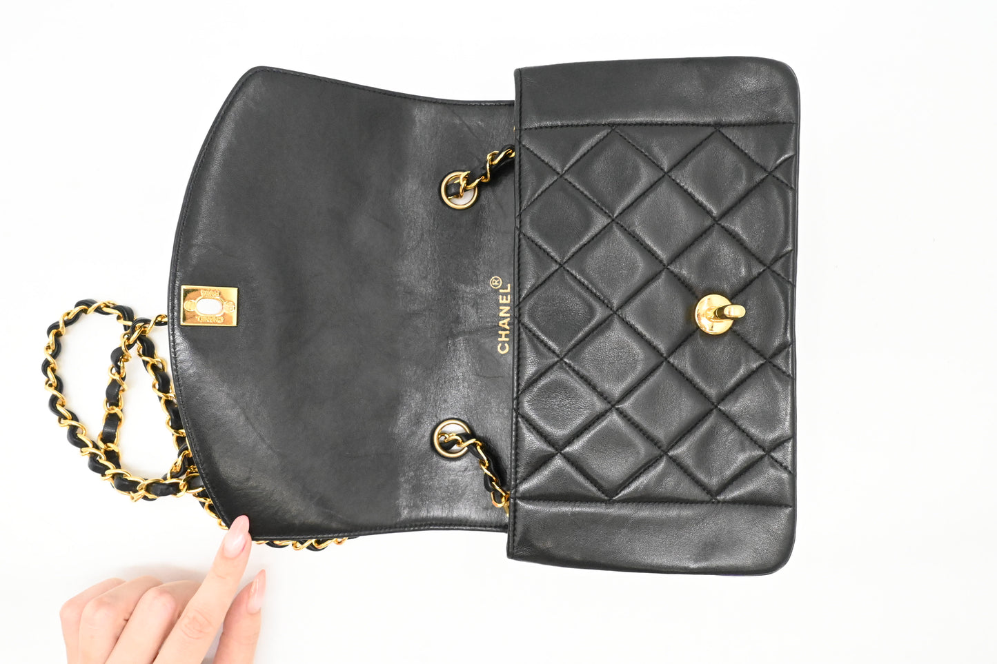 Chanel Diana 22 in Black Matelassé Leather