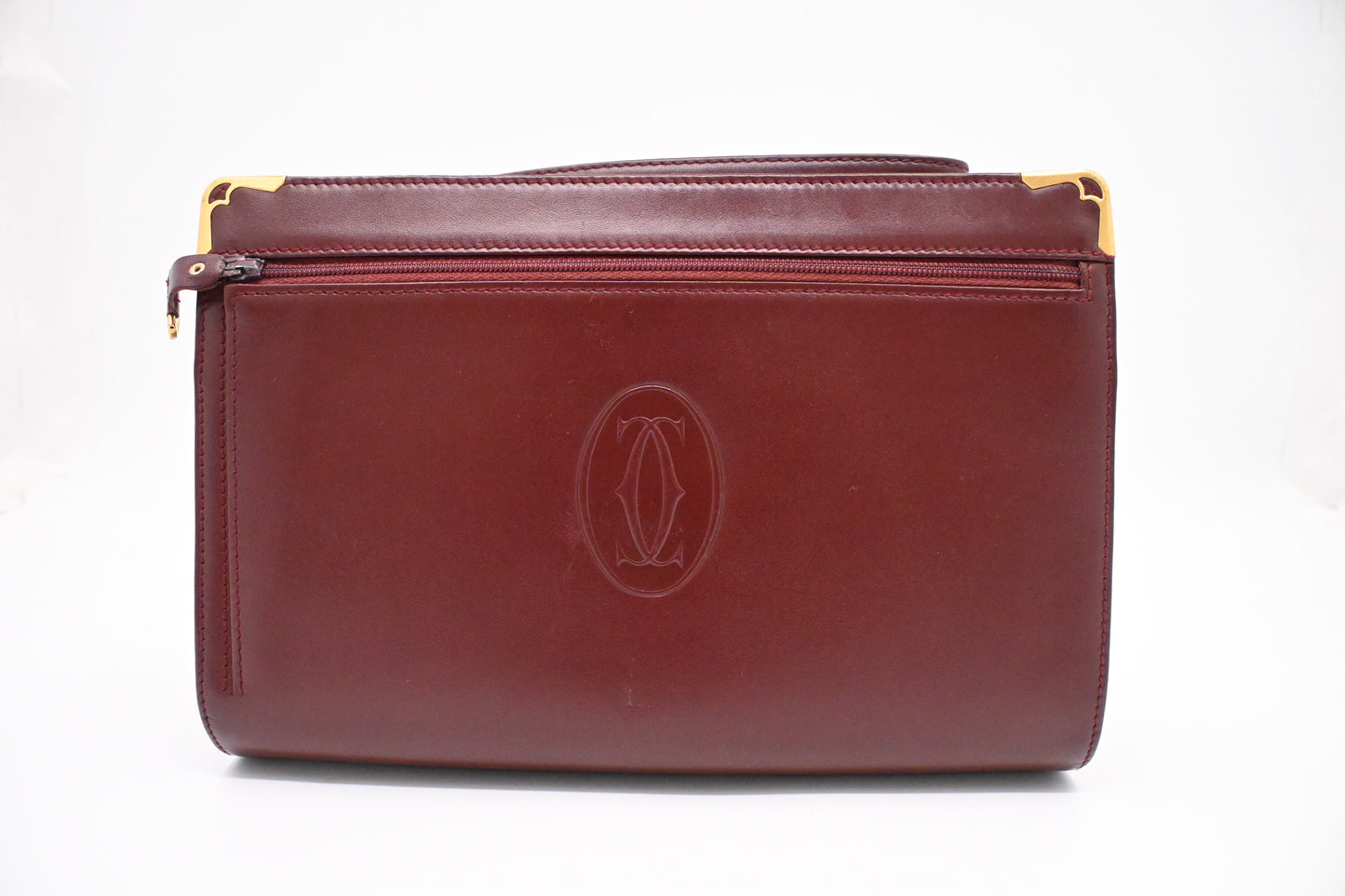 Cartier Wristlet in Burgundy Leather