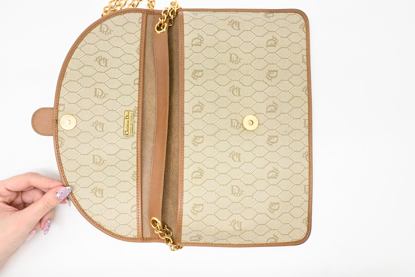Dior Shoulder Bag in Beige Honeycomb Canvas