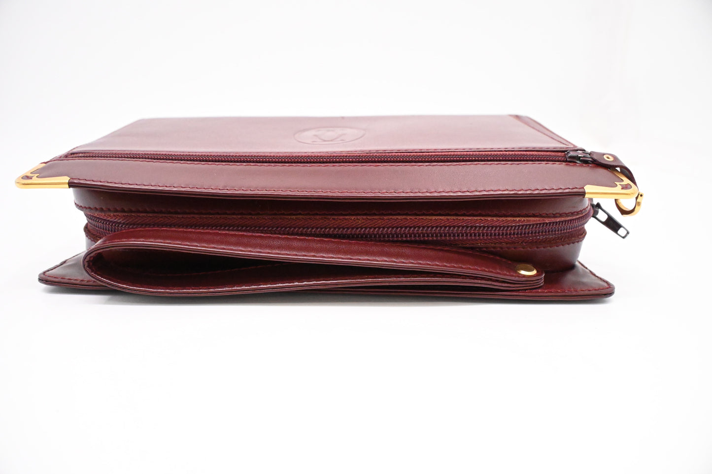 Cartier Wristlet in Burgundy Leather