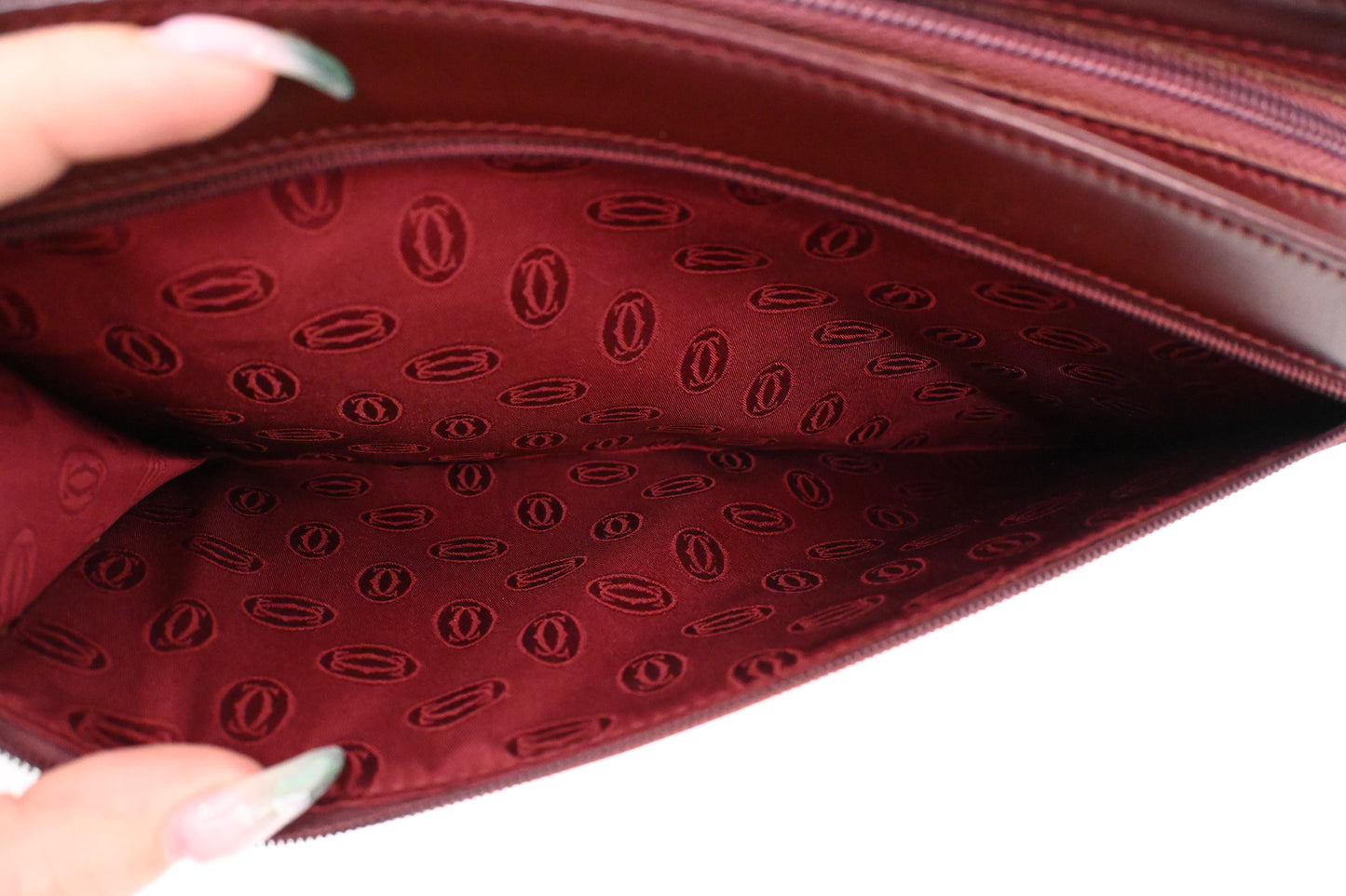 Cartier Wristlet in Burgundy Leather
