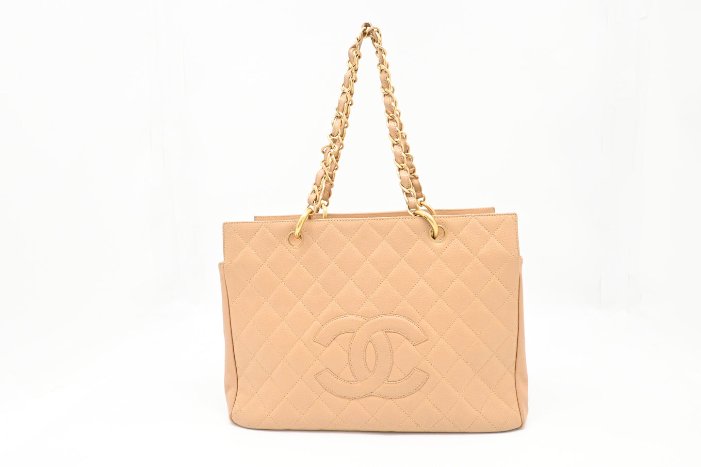 Chanel Grand Shopping Tote in Beige Caviar Leather
