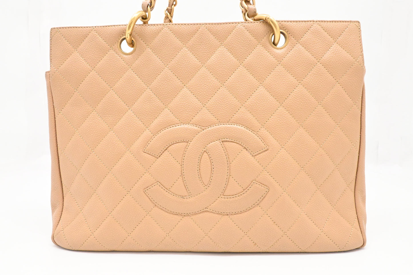 Chanel Grand Shopping Tote in Beige Caviar Leather