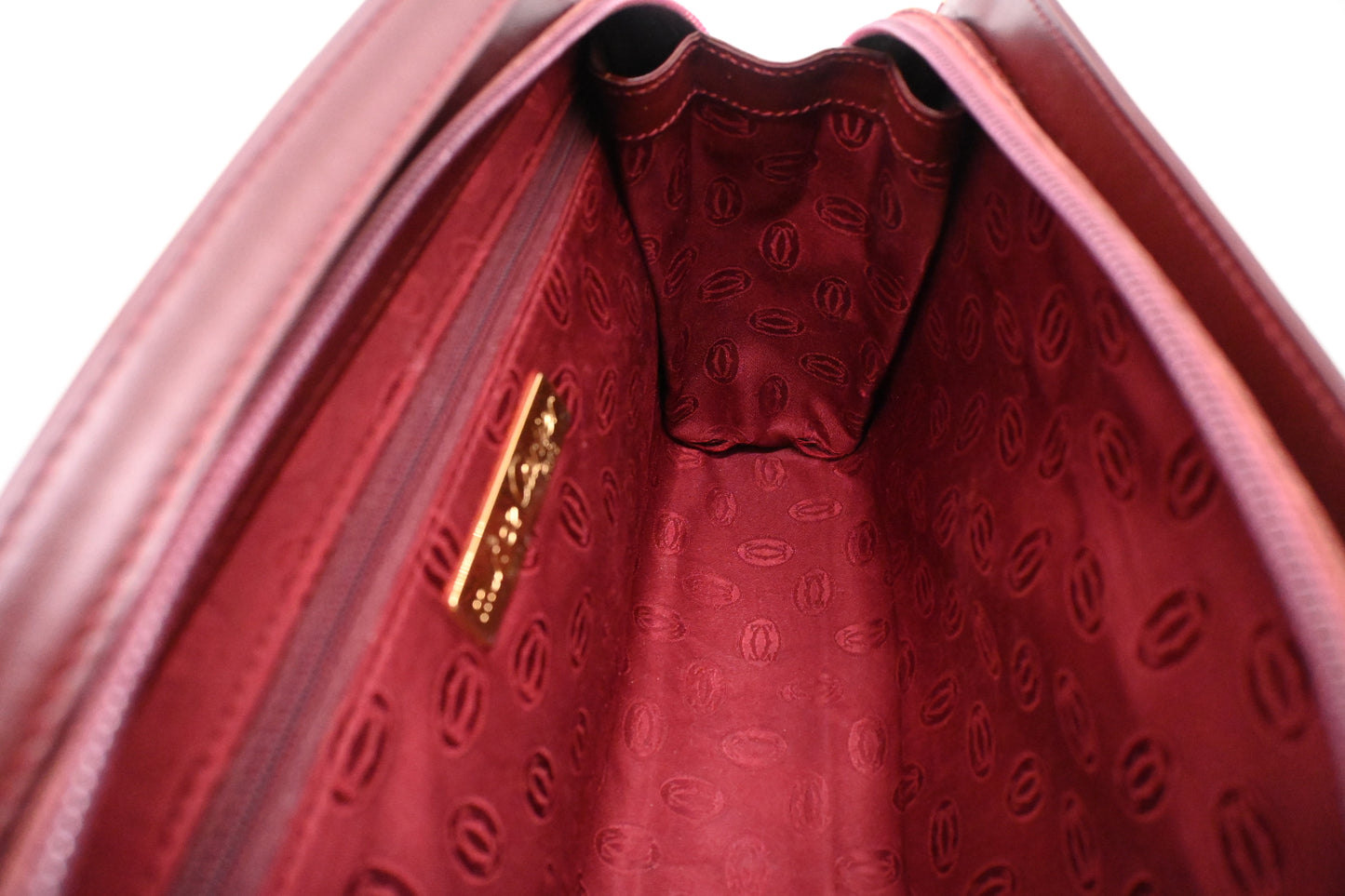 Cartier Wristlet in Burgundy Leather