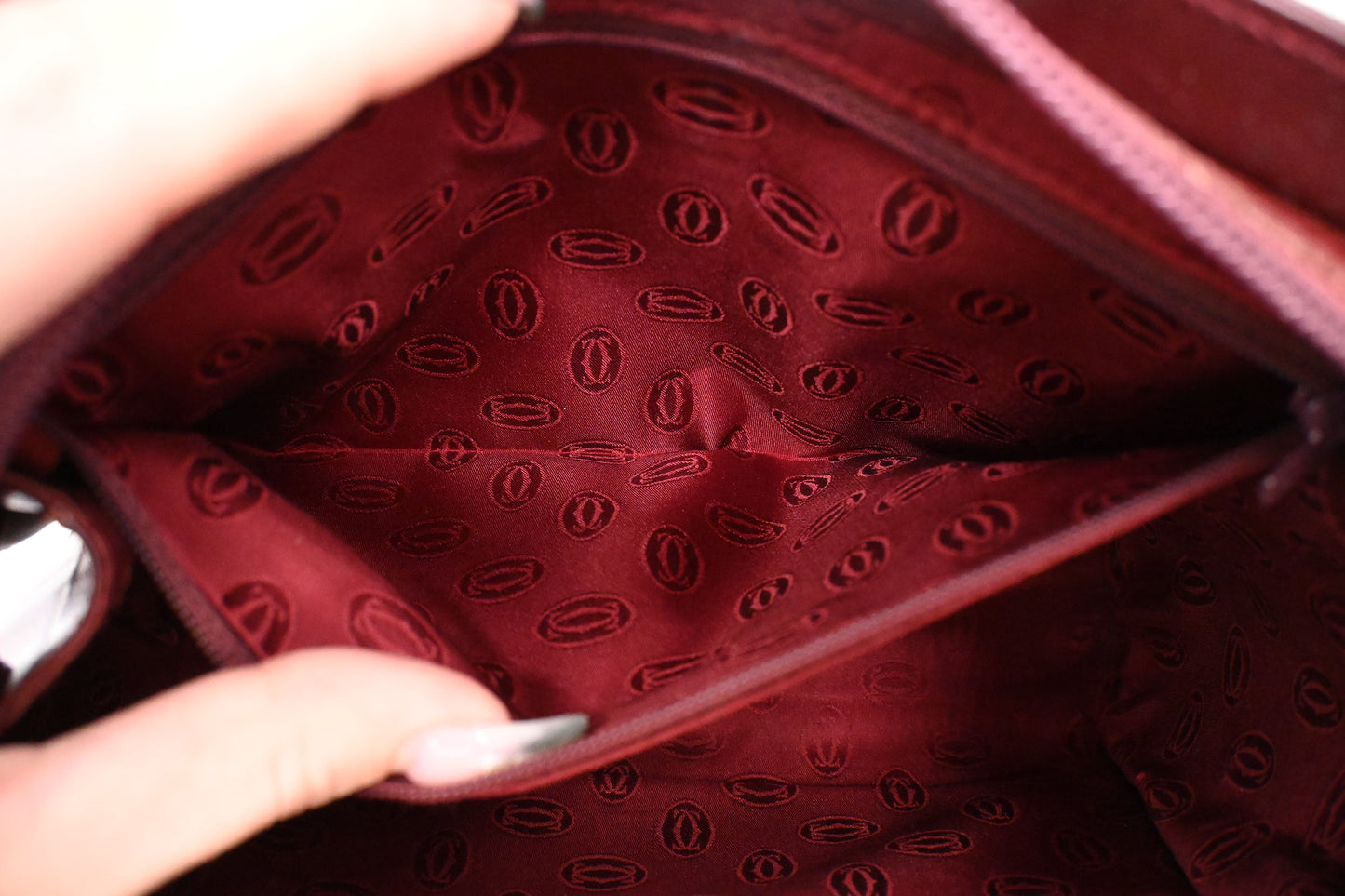 Cartier Wristlet in Burgundy Leather