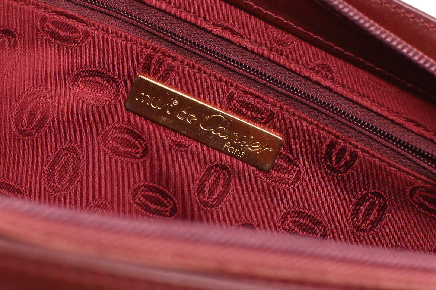 Cartier Wristlet in Burgundy Leather
