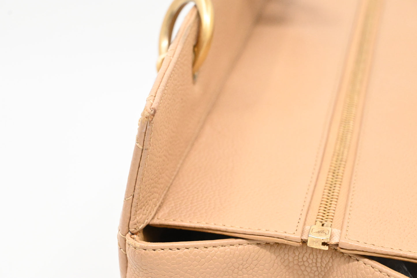 Chanel Grand Shopping Tote in Beige Caviar Leather