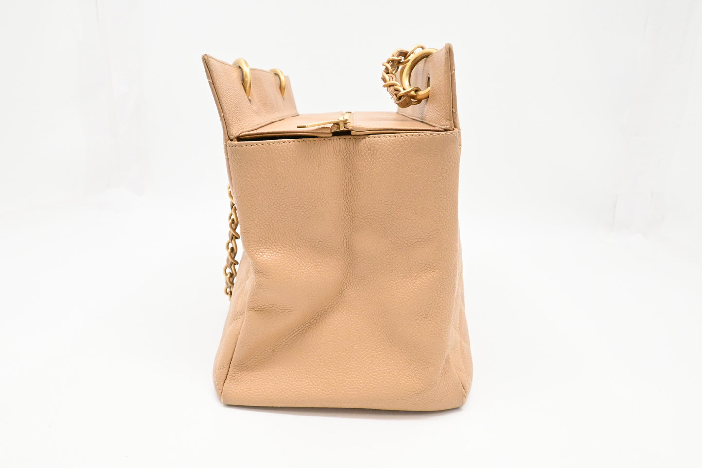 Chanel Grand Shopping Tote in Beige Caviar Leather